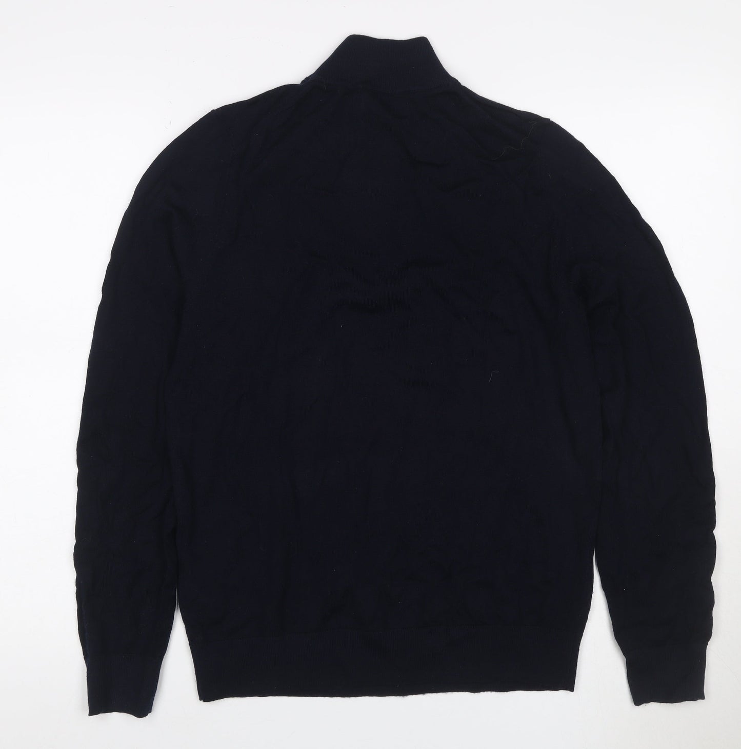 Autograph Men’s Black S Merino Wool 1/4 Zip High Neck Jumper