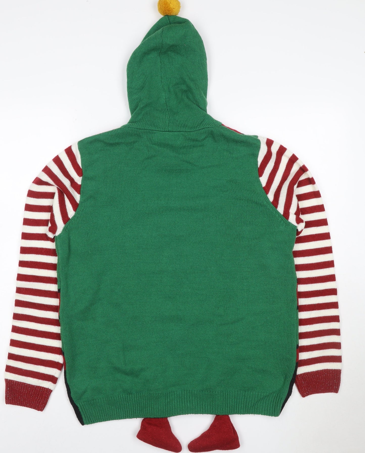 Next Women Multicoloured UK 16 Hooded Elf Christmas Henley Jumper