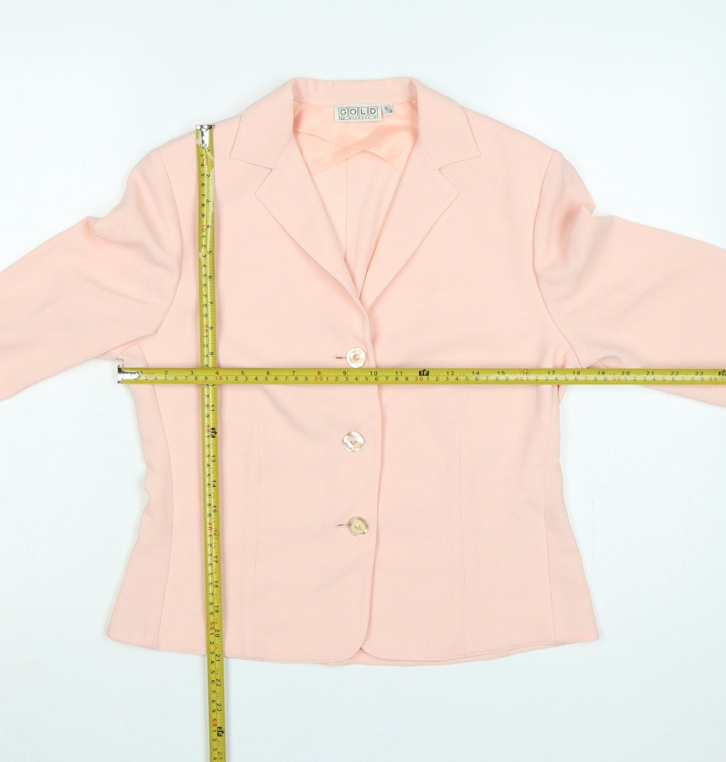 Gold by Michael H Women’s Pink UK 10 Tailored 3 Button Blazer Jacket