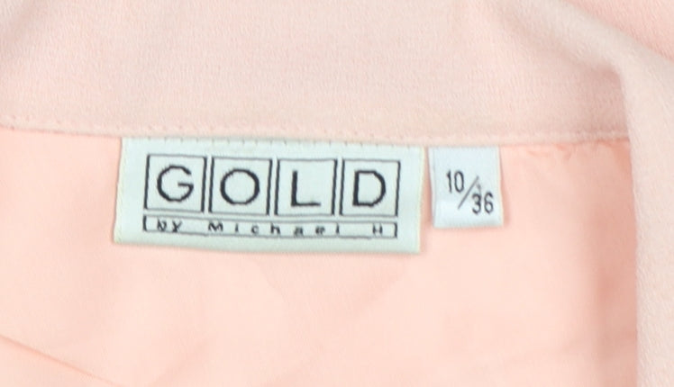 Gold by Michael H Women’s Pink UK 10 Tailored 3 Button Blazer Jacket