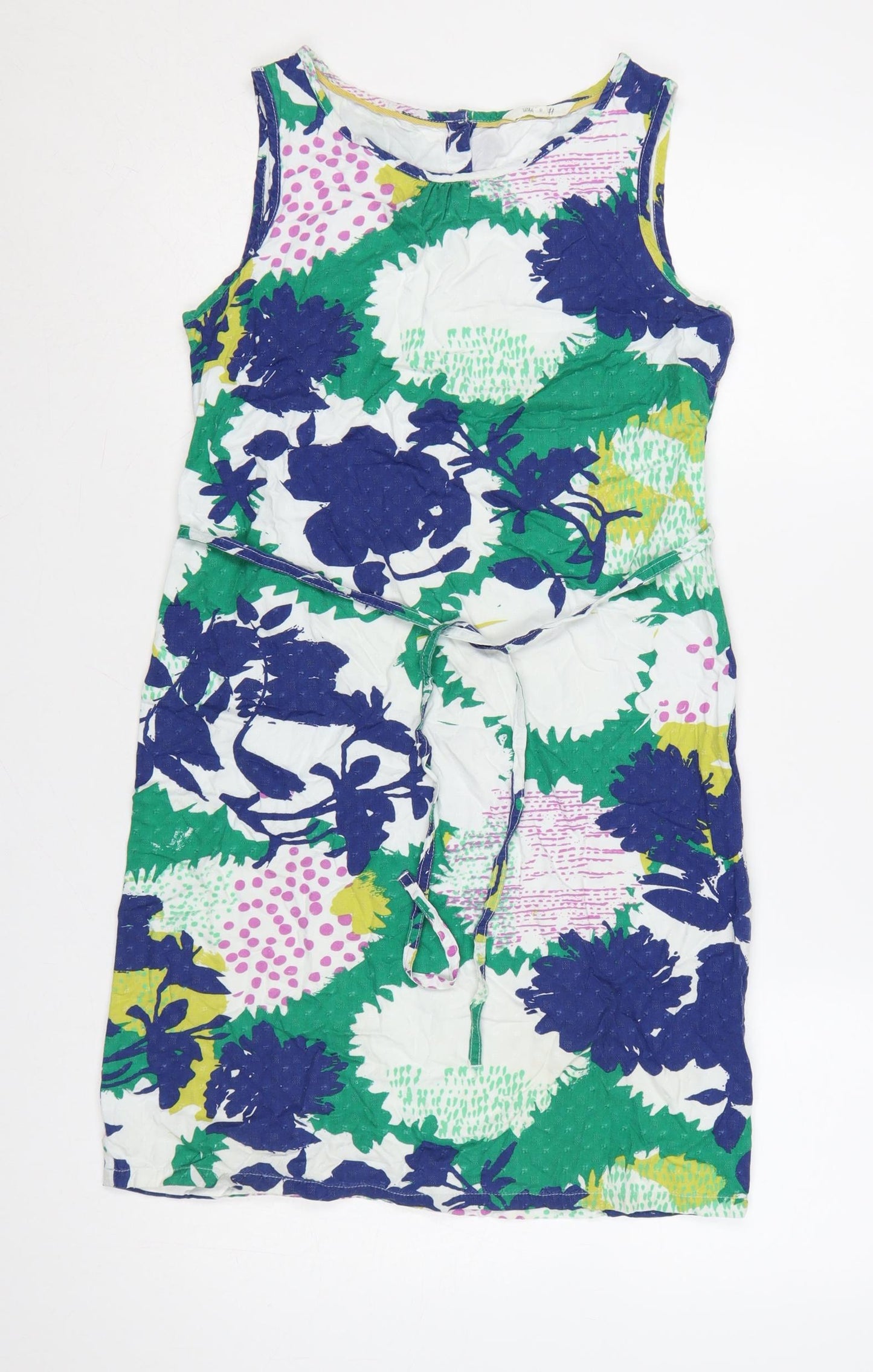 White Stuff Women’s Multicoloured Floral Belted Sheath Dress UK 8