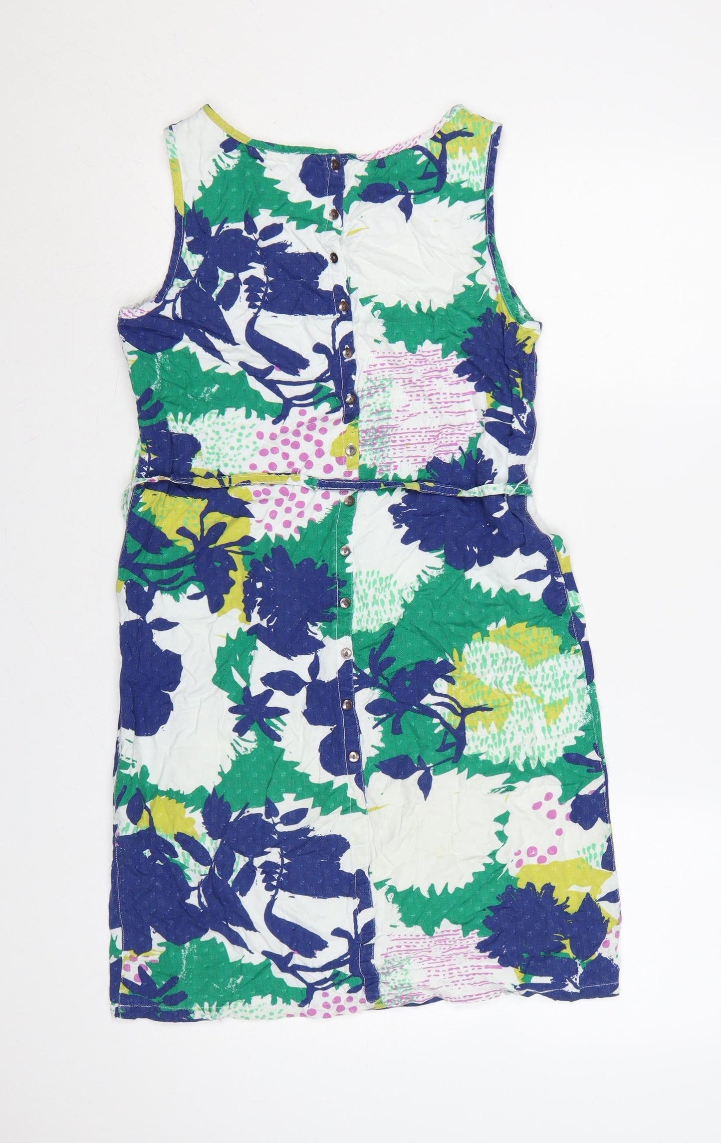 White Stuff Women’s Multicoloured Floral Belted Sheath Dress UK 8