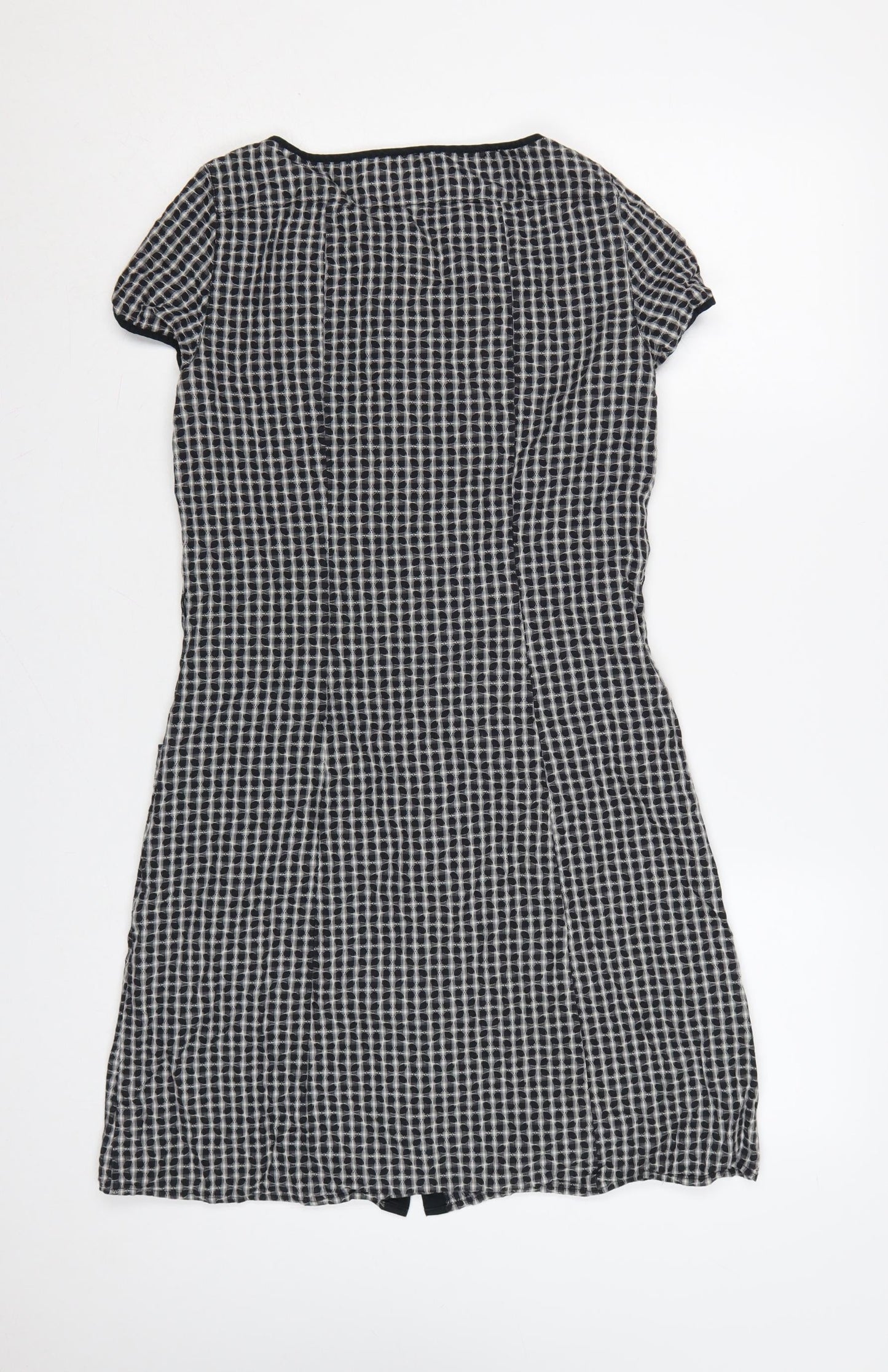 Gap Women Black Check Fit & Flare Knee Length Dress UK 4