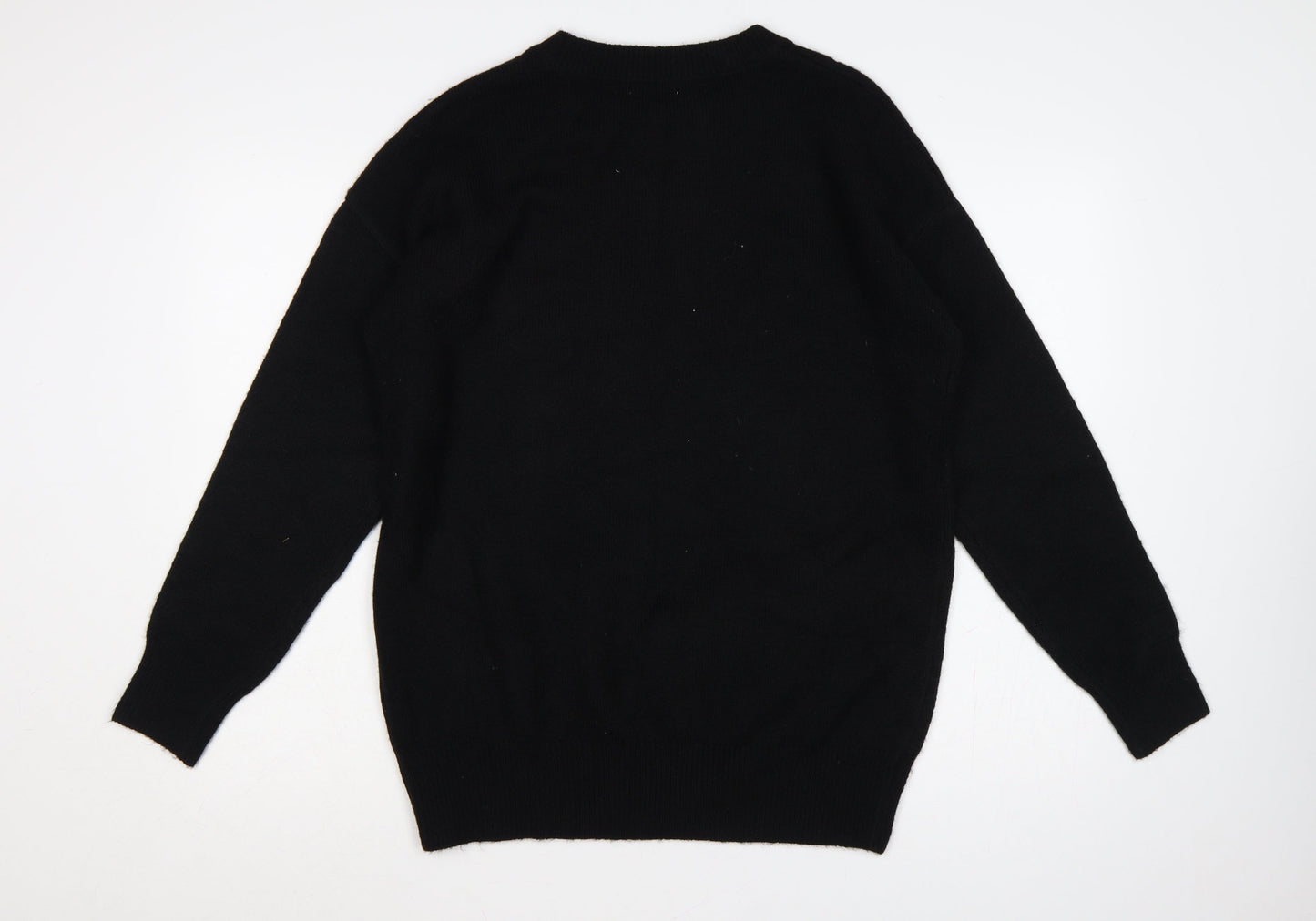 Papaya Women’s Black M Rhinestone Embellished Crew Neck Knit Jumper