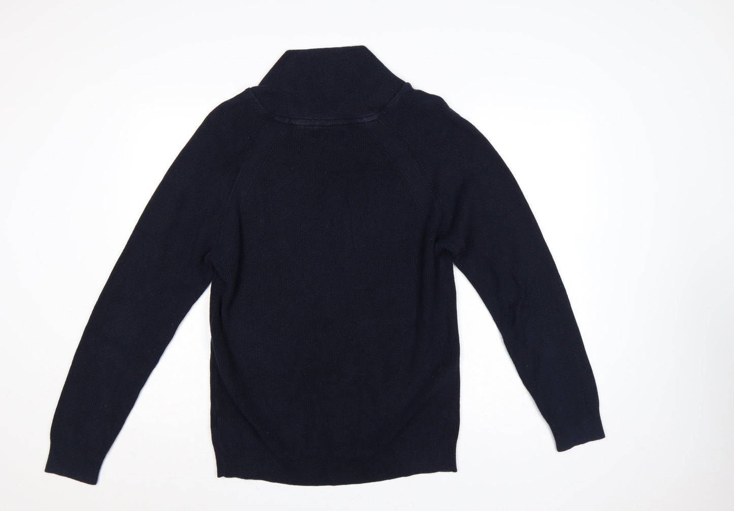 Next Men’s Blue Cotton Shawl Collar Button Pullover Jumper L
