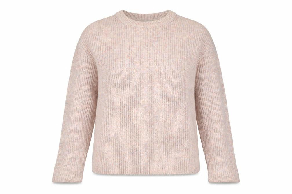 Marks & Spencer Women Pink Size 10 Rib Knit Crew Neck Jumper