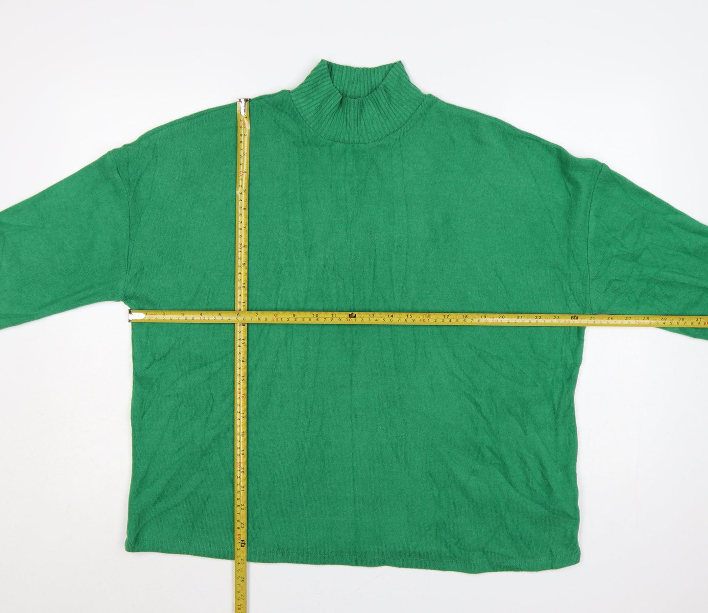F&F Women Green L High Neck Long Sleeve Knit Jumper