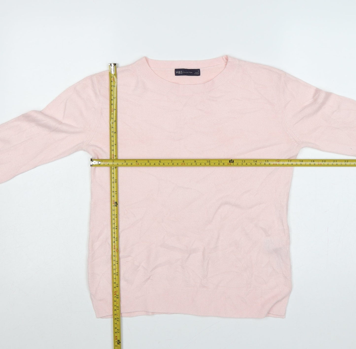 Marks and Spencer Women Pink Size 10 Crew Neck Knit Jumper