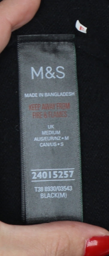 Marks and Spencer Women Black M Roll Neck Knit Jumper Long Sleeve