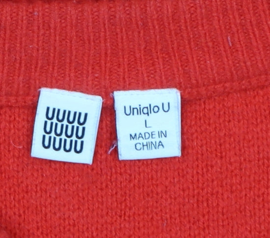 Uniqlo U Women’s Red L Wool Blend Crew Neck Knit Jumper