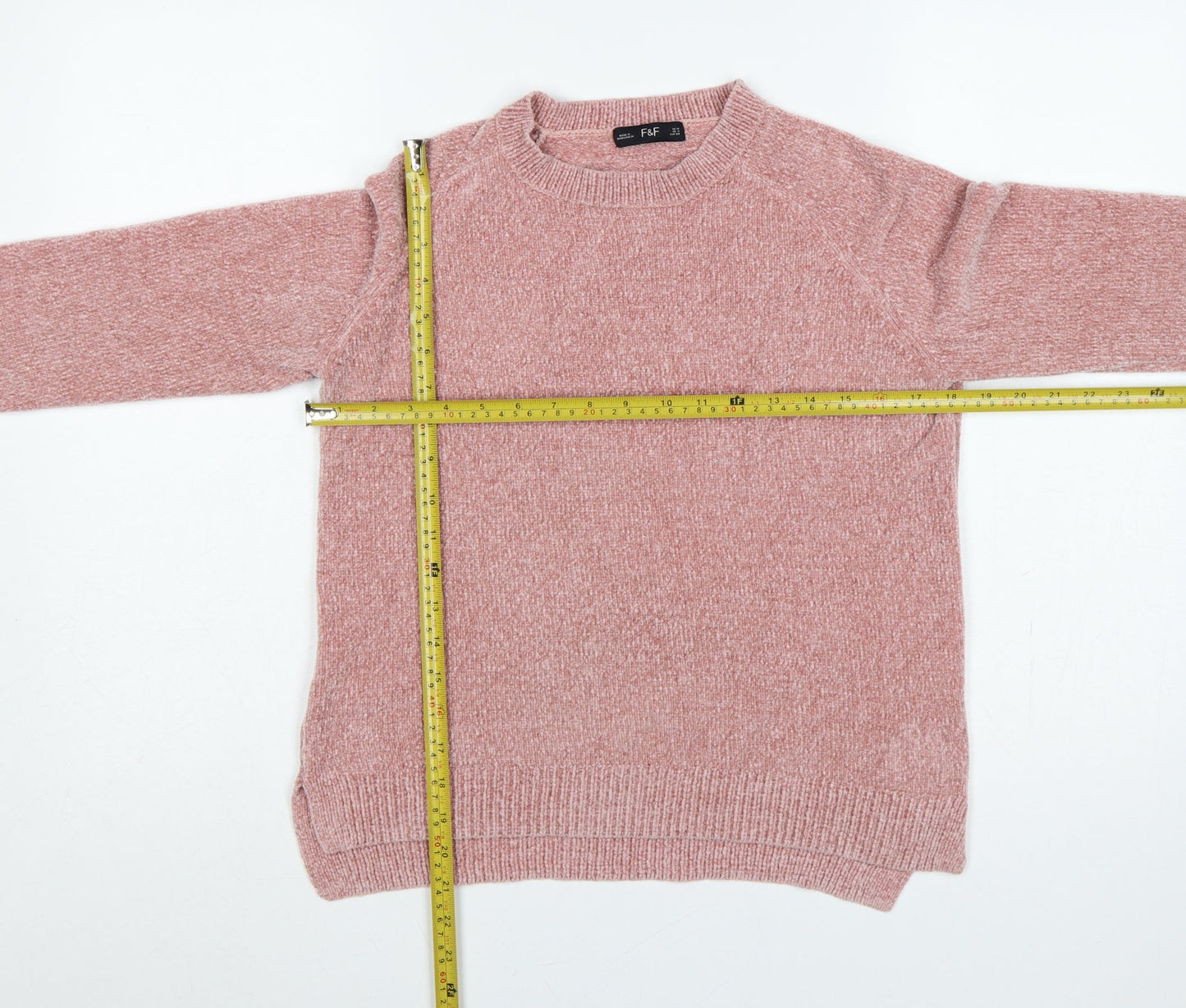 F&F Women’s Pink Size 10 Crew Neck Knit Pocket Jumper