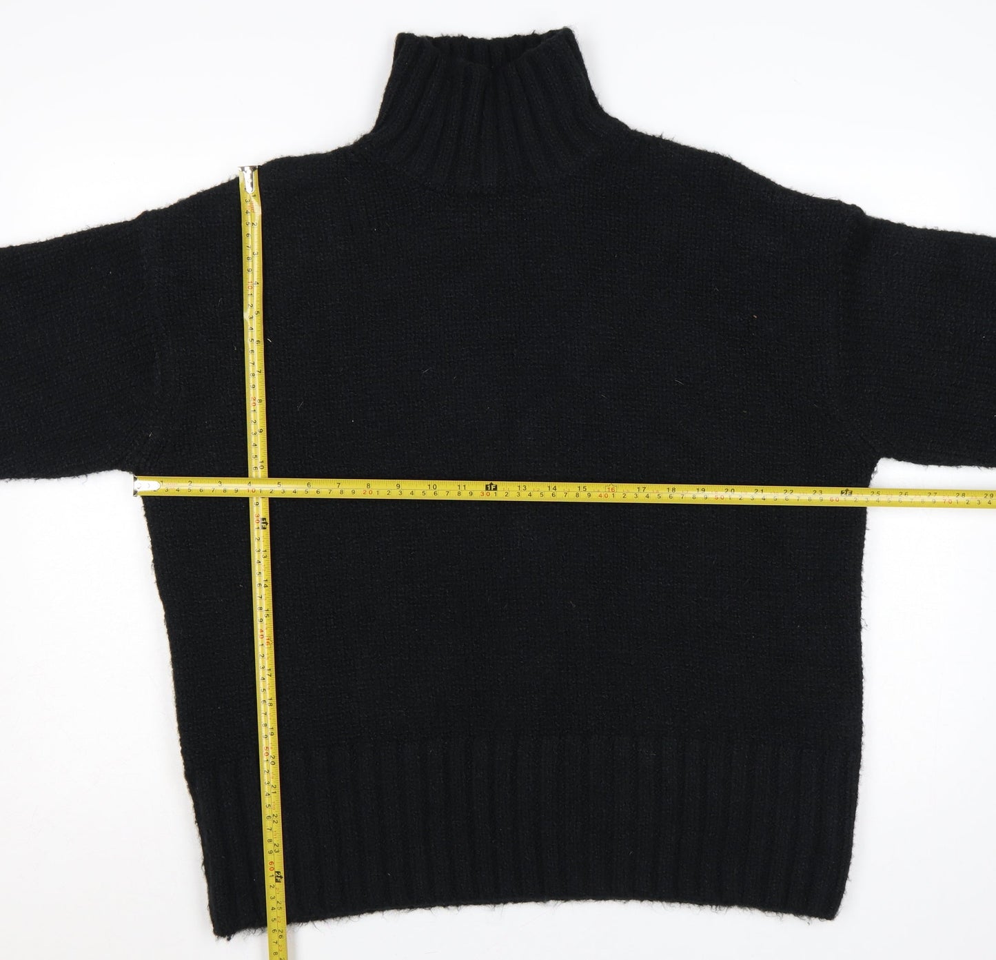 H&M Women Black UK 10 Roll Neck Knit Pullover Jumper Long Sleeve