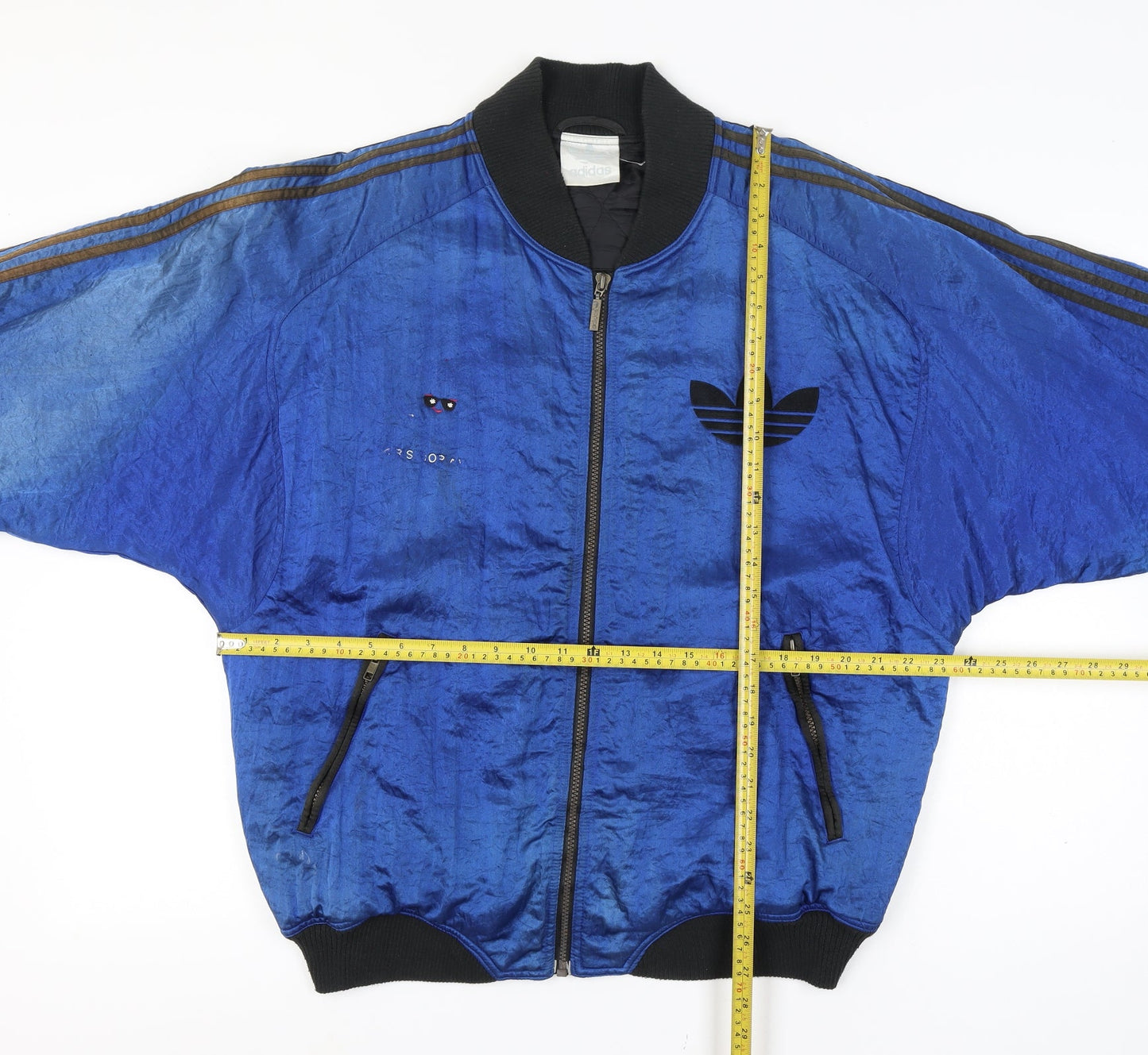 Adidas Mens Blue M Vintage 90s Track Jacket Full Zip