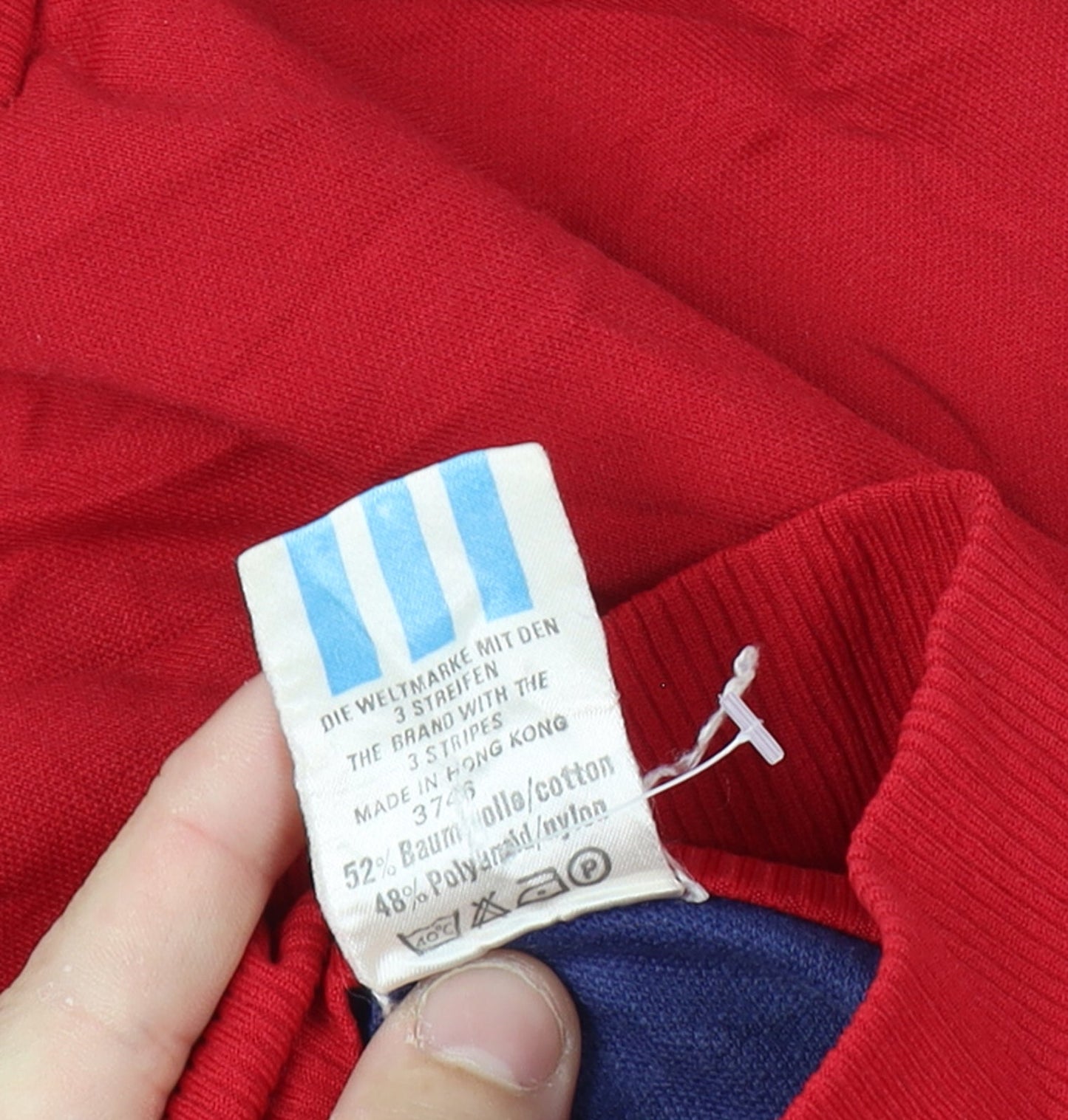 Adidas Men’s Red Blue XL Vintage Track Jacket Full Zip 3 Stripe