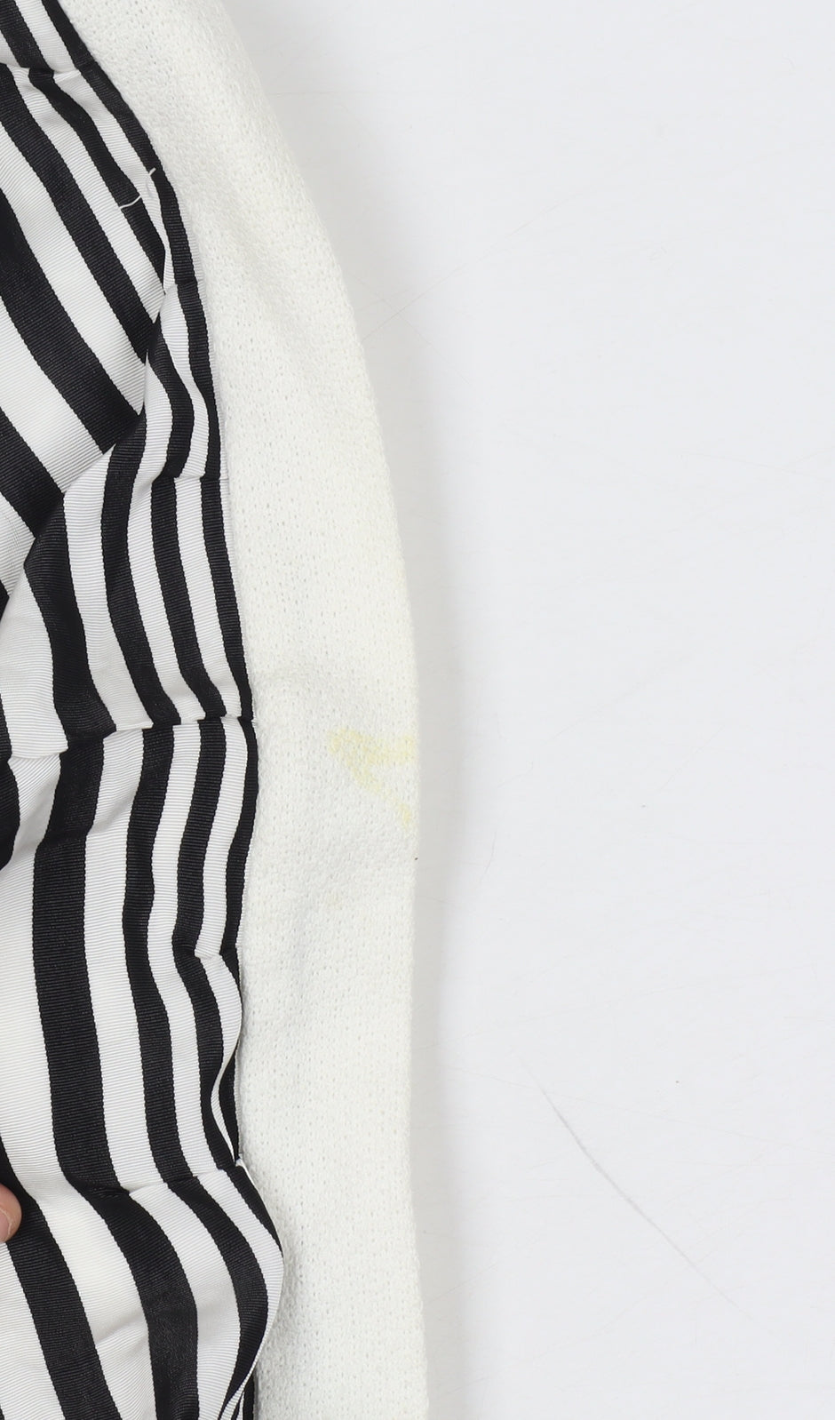 Moschino Cheap & Chic Women Ivory UK 12 Striped Ruffle Pencil Skirt