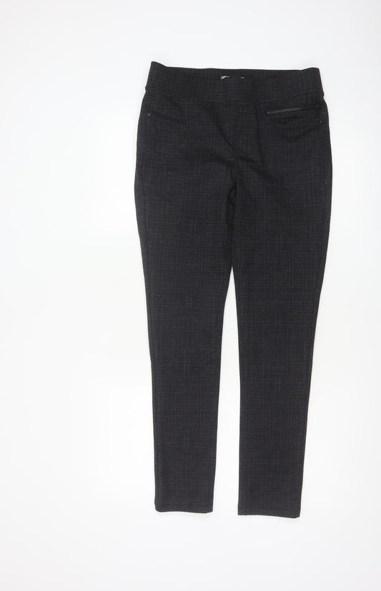 DKNY Jeans Women Black S Stretch Skinny Check Jegging Trousers