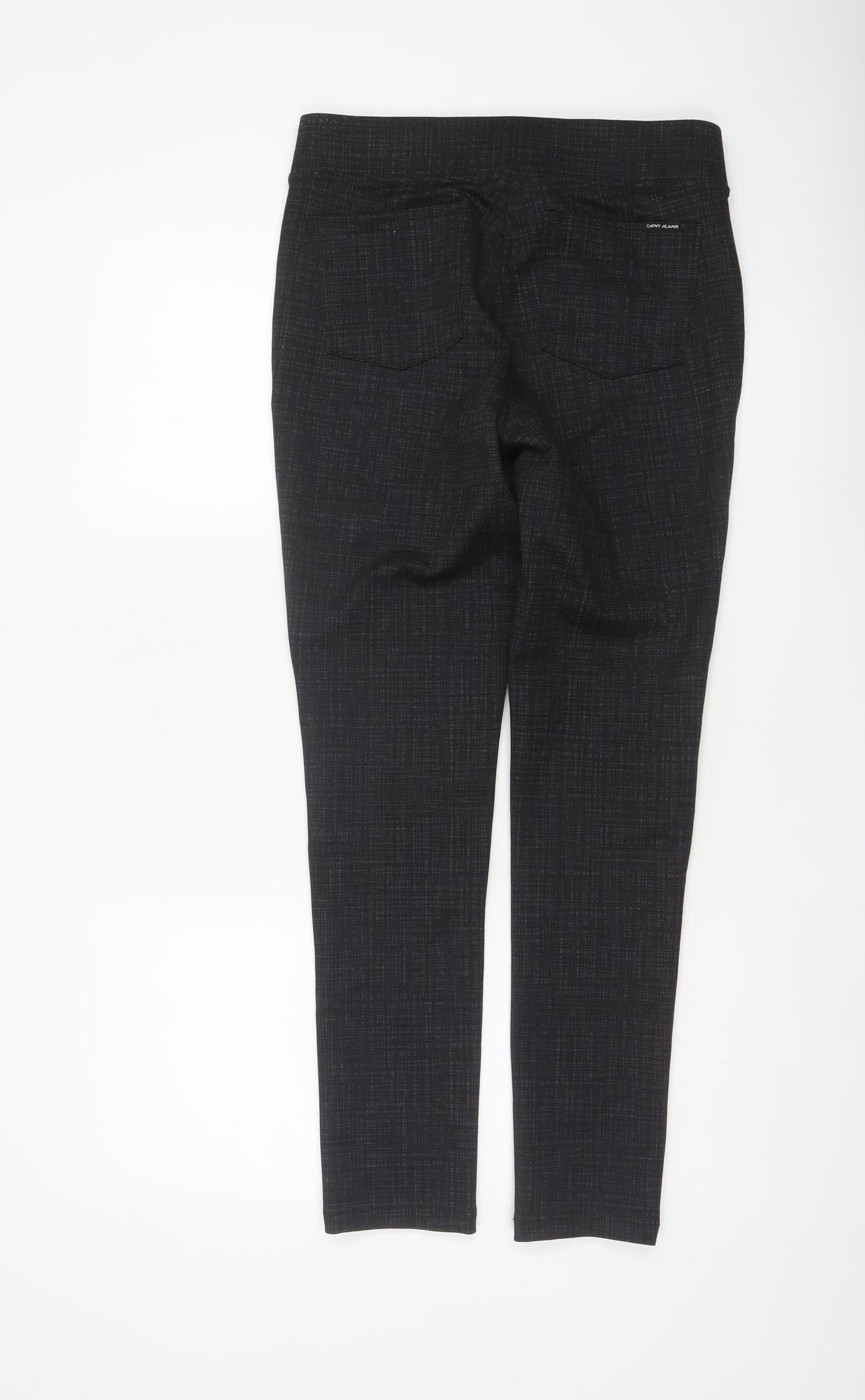 DKNY Jeans Women Black S Stretch Skinny Check Jegging Trousers