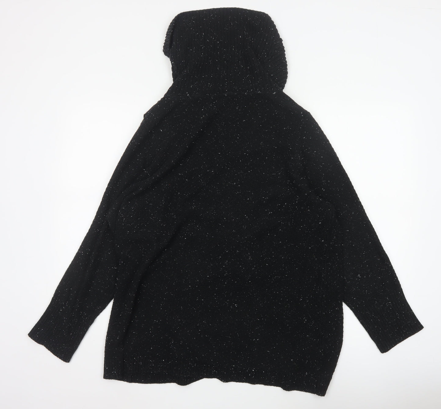 Cambridge Dry Goods Women’s Black UK 10 Cowl Neck Button Knit Jumper