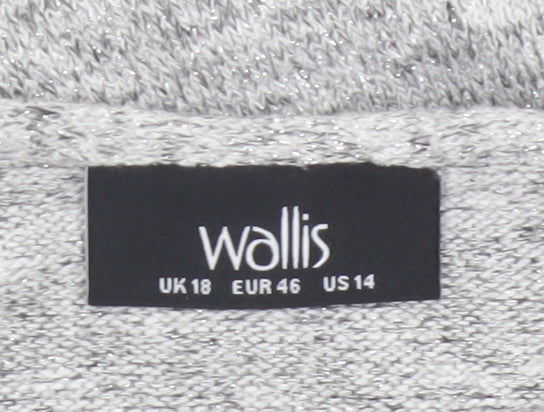 Wallis Women’s Grey UK 18 Layered Hem 3/4 Sleeve Knit Tunic Jumper