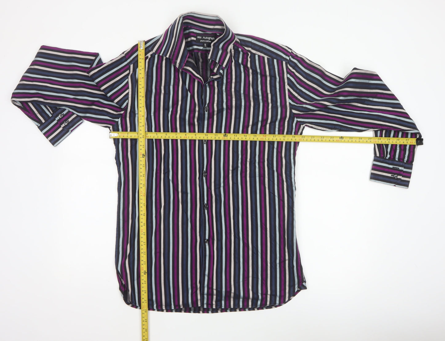 Marks and Spencer Autograph Men’s Multicoloured Stripe Shirt 15 38