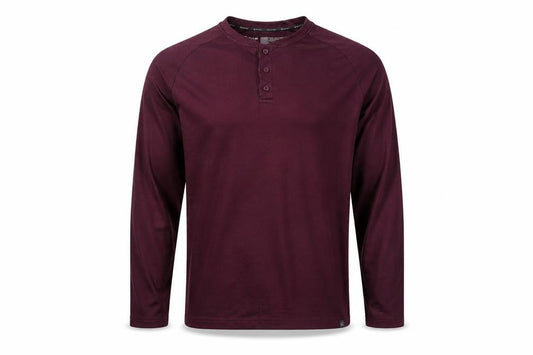 Gaiam Men Purple L Long Sleeve Henley Button-Up Active Top