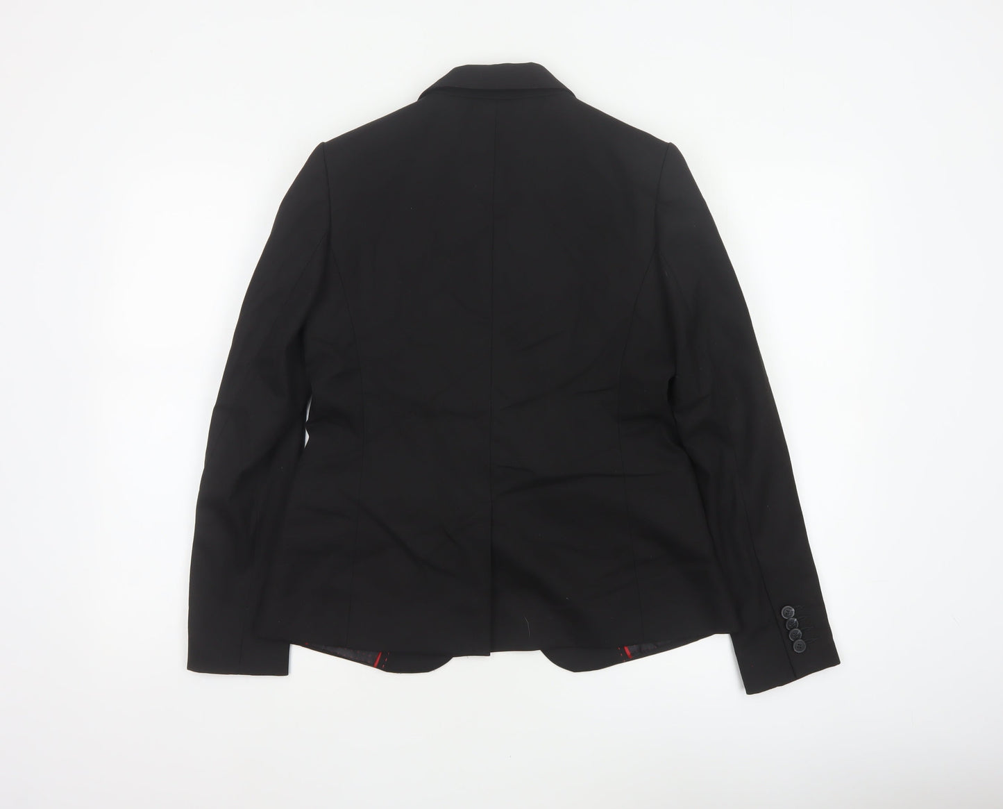 Next Women Black UK 12 Petite Single-Breasted Tailored Blazer Jacket
