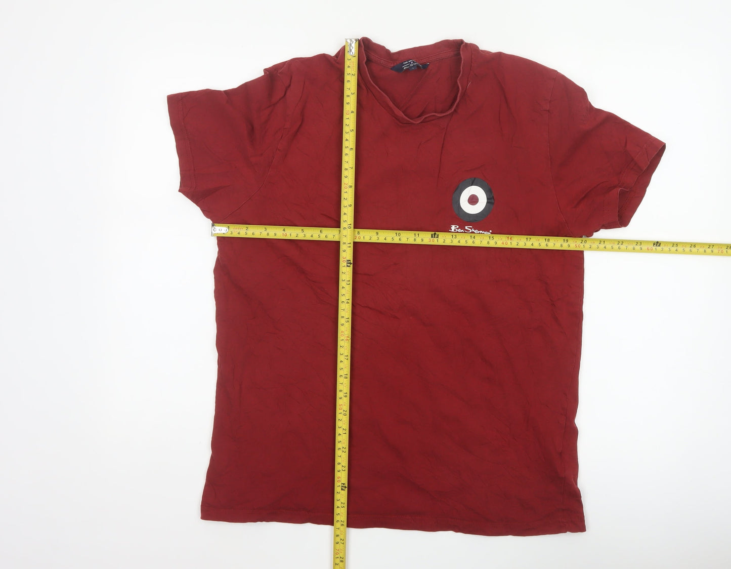 Ben Sherman Men's Red L Mod Target Logo Cotton Short Sleeve T-Shirt