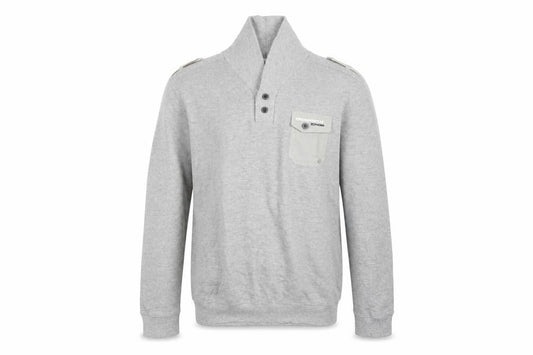Dissident Men Grey M Military Style Henley Long Sleeve Cotton Top