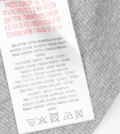 Dissident Men Grey M Military Style Henley Long Sleeve Cotton Top
