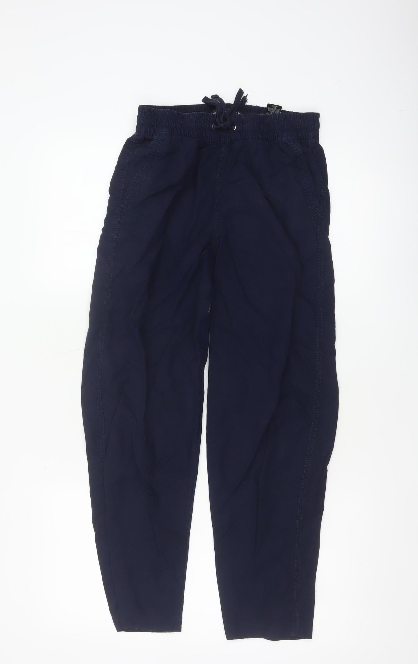 Marks and Spencer Women’s Navy Blue UK 6 Short Linen Cargo Trousers
