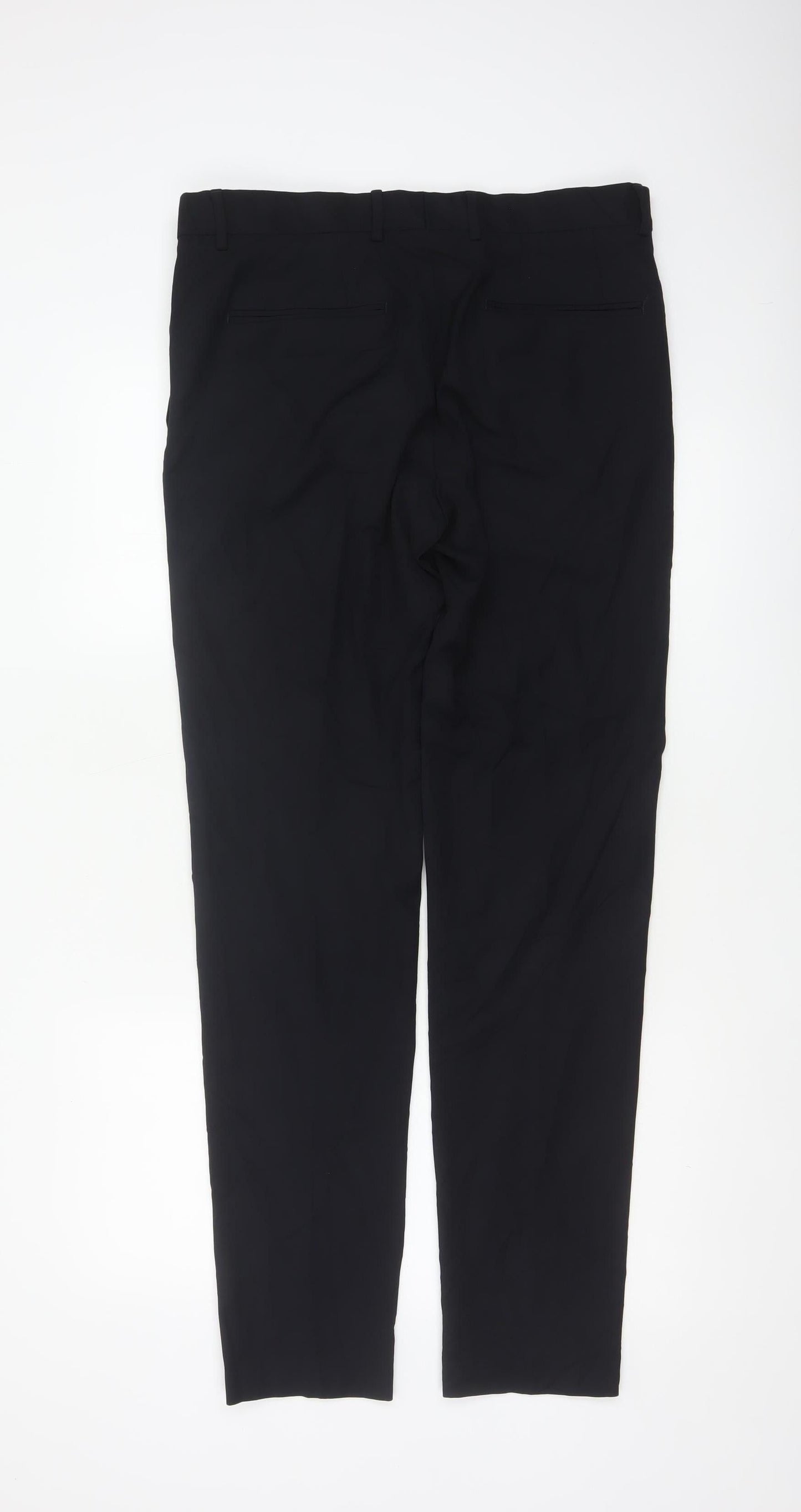 Zara Men’s Black 31 Slim Tapered Stretch Dress Trousers