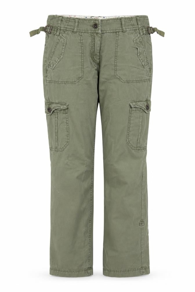 FatFace Women Green UK 8 Cargo Straight Leg Cotton Trousers
