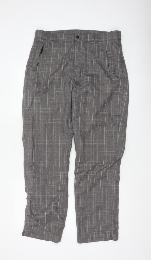 PING Collection Men's Grey Plaid W34 L31 Straight Golf Trousers