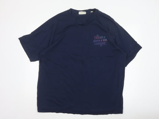 Scotch & Soda Men’s Navy 3XL Dance All Night Graphic T-Shirt