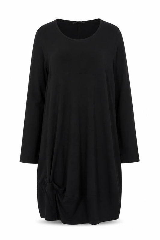Crea Concept Women Black UK 12 Long Sleeve Scoop Neck Sheath Dress