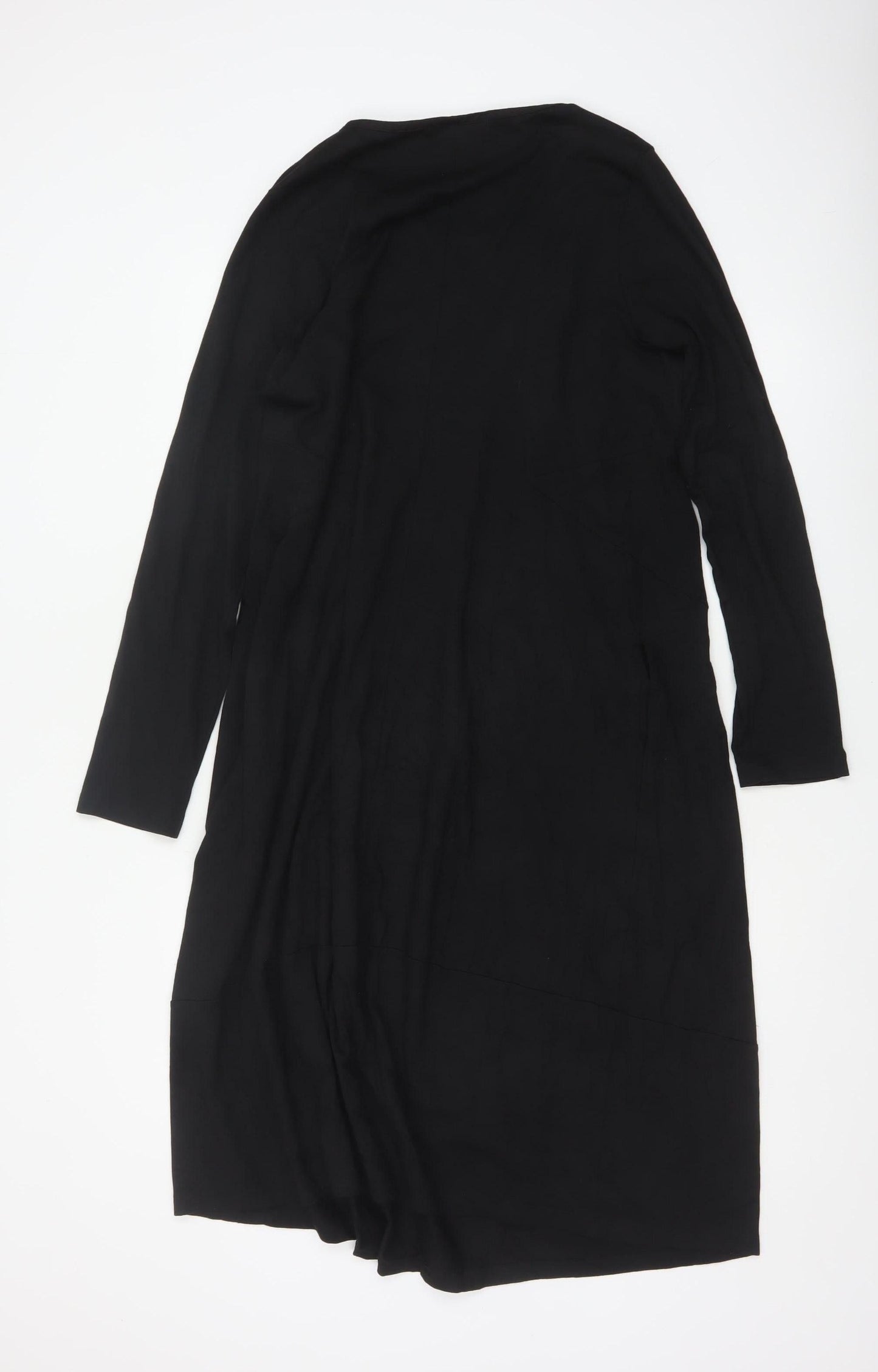 Crea Concept Women Black UK 12 Long Sleeve Scoop Neck Sheath Dress
