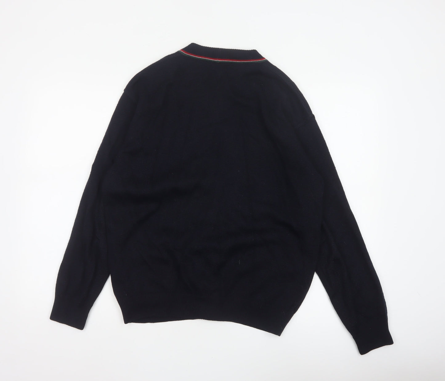 Marks and Spencer Men Black S Vintage V-Neck Button Cardigan Pockets