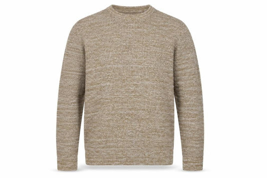 H&M Men’s Beige XS Open Knit Crew Neck Cotton Blend Pullover Jumper