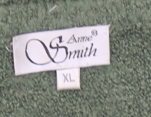 Aime Smith Women’s Green XL Floral Embroidered V-Neck Cardigan