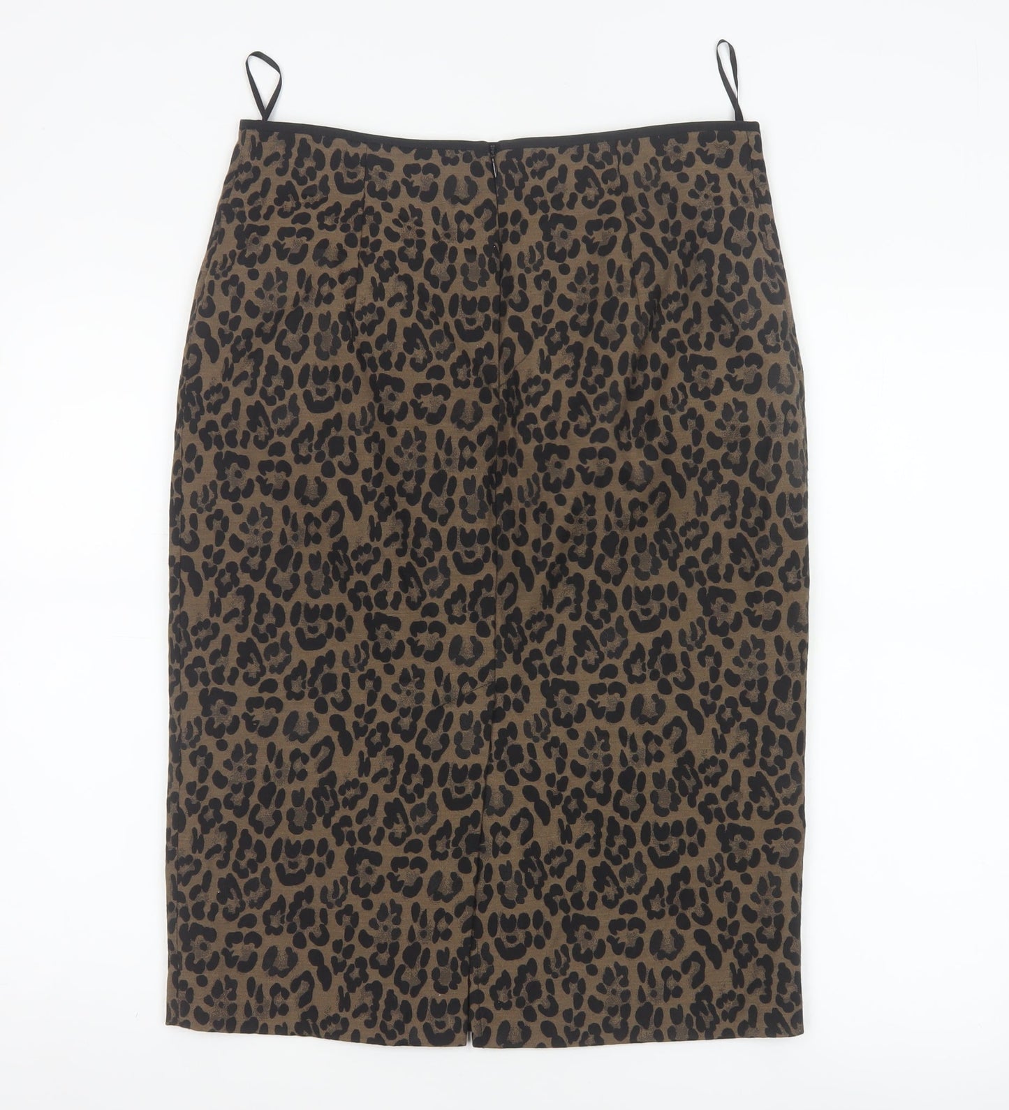 Marks and Spencer Women Brown UK 12 Leopard Print Pencil Midi Skirt