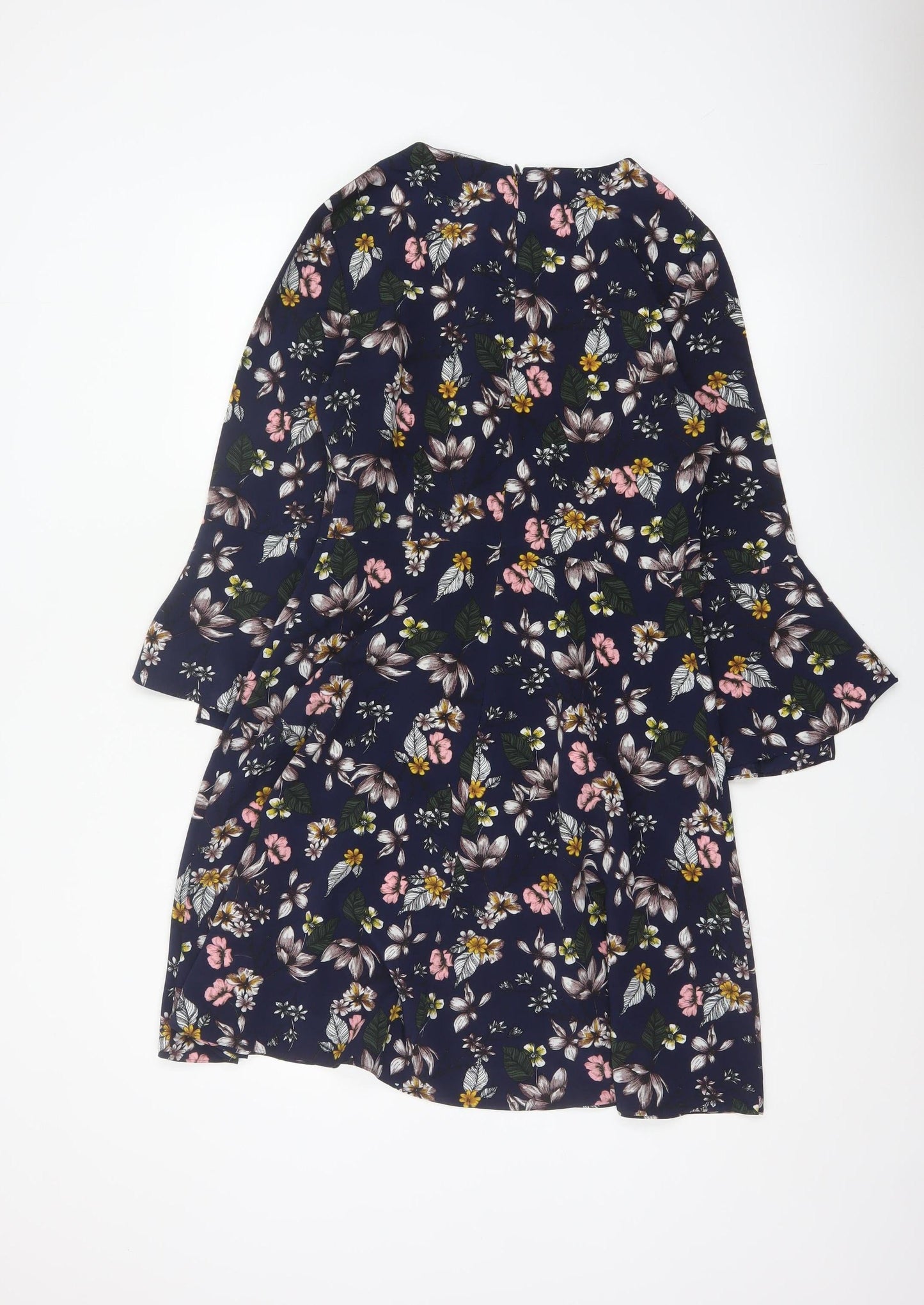 Next Women’s Blue Floral Fit & Flare Knee Length Dress UK 8