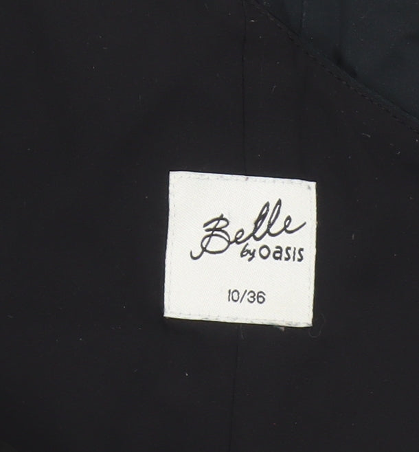 Belle by Oasis Women Black UK 10 One Shoulder Ruffle Sheath Cocktail Dress