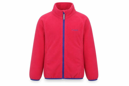 Front view of Hi Gear girls’ pink fleece jacket age 9-10 full zip hiking