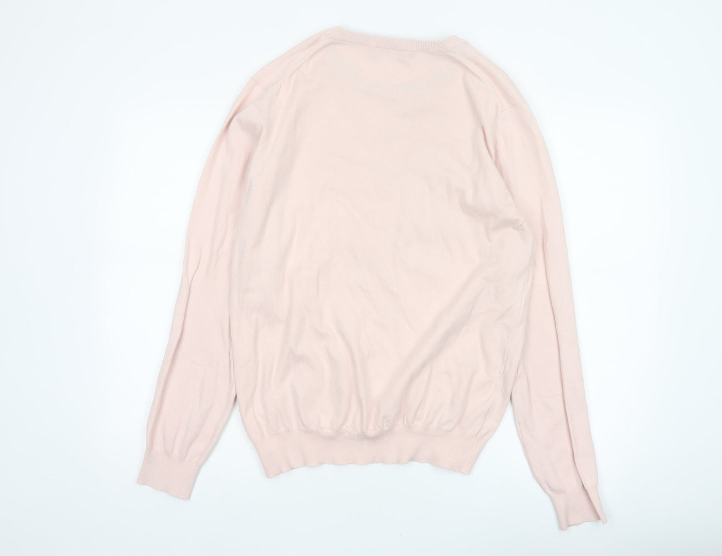 French Connection Men’s Pink M Crew Neck Cotton Knit Pullover Jumper
