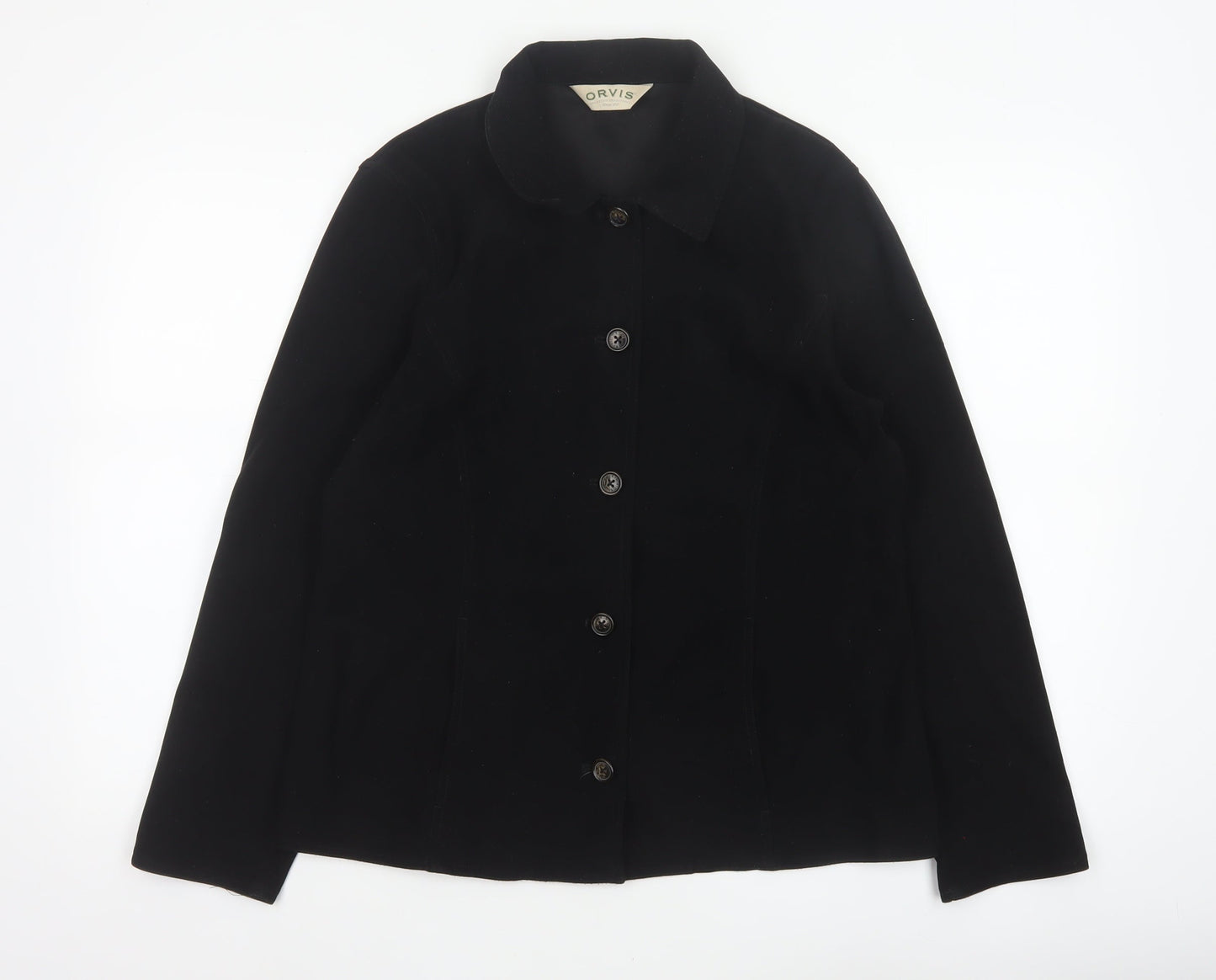 Orvis Women’s Black Small Button Front Collared Basic Jacket