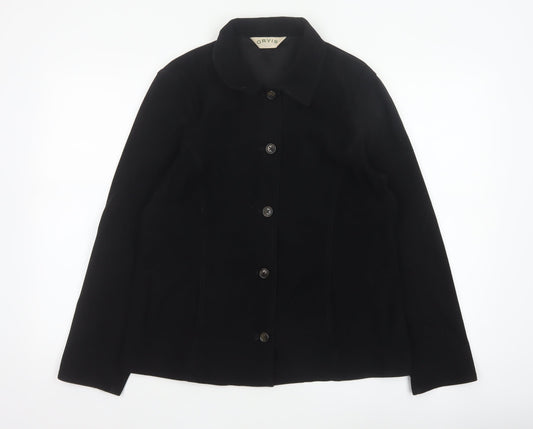 Orvis Women’s Black Small Button Front Collared Basic Jacket