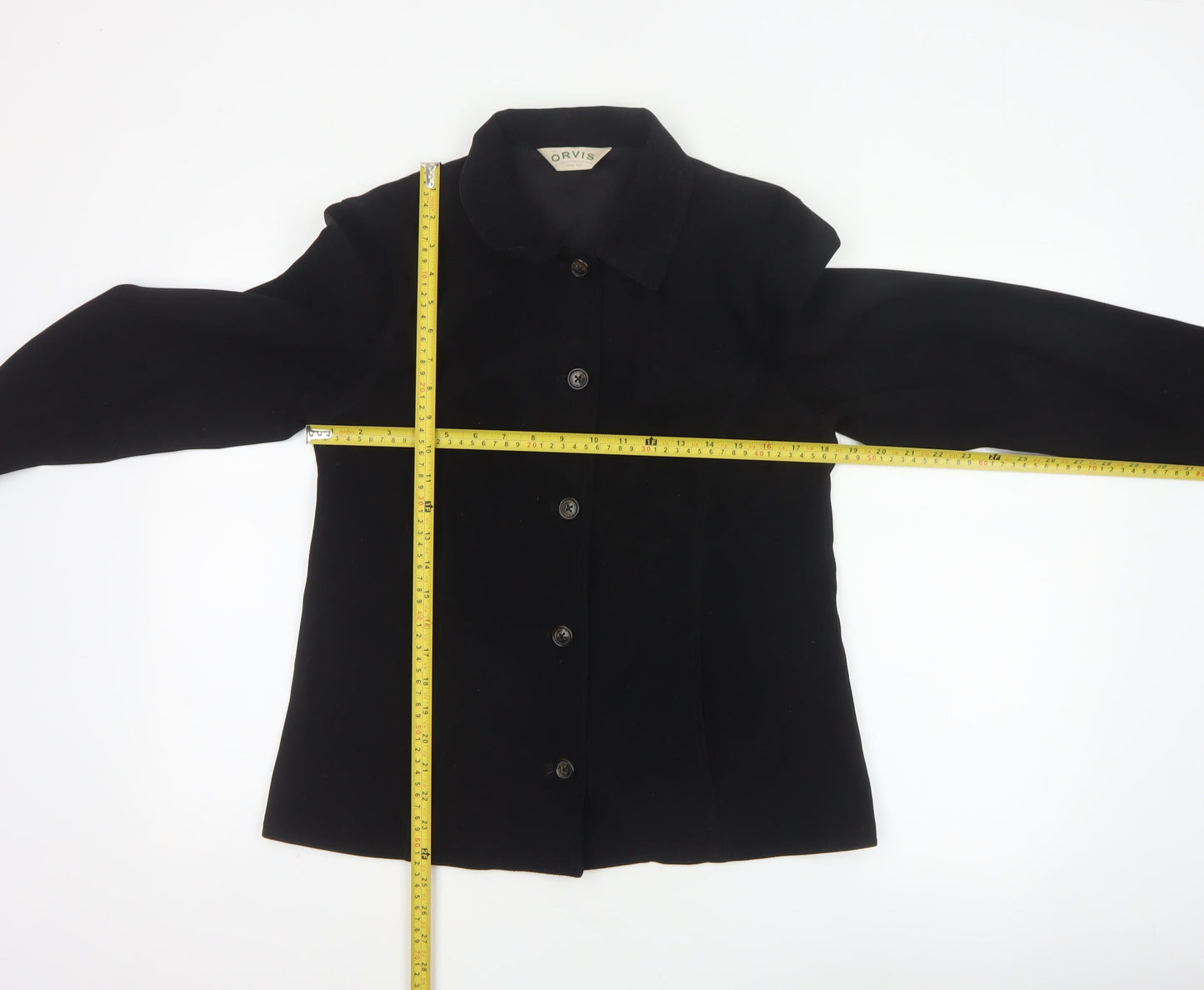 Orvis Women’s Black Small Button Front Collared Basic Jacket