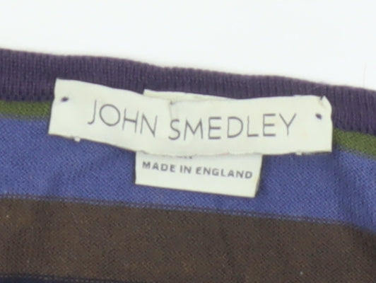 John Smedley Women Multicoloured Stripe Cotton Vest Jumper Size S