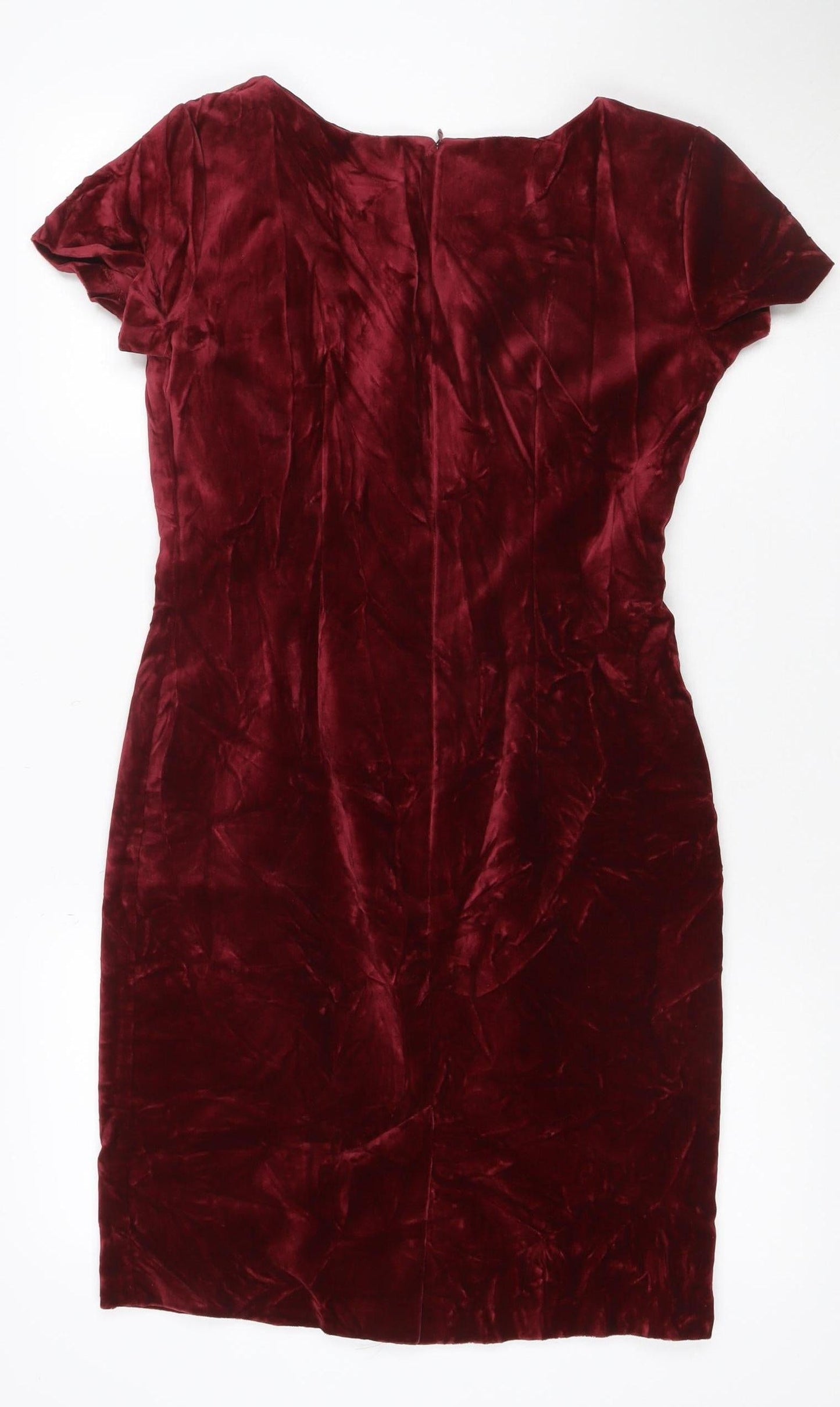 Opera by Richards Women Red Velvet Midi Sheath Dress UK 10 Party