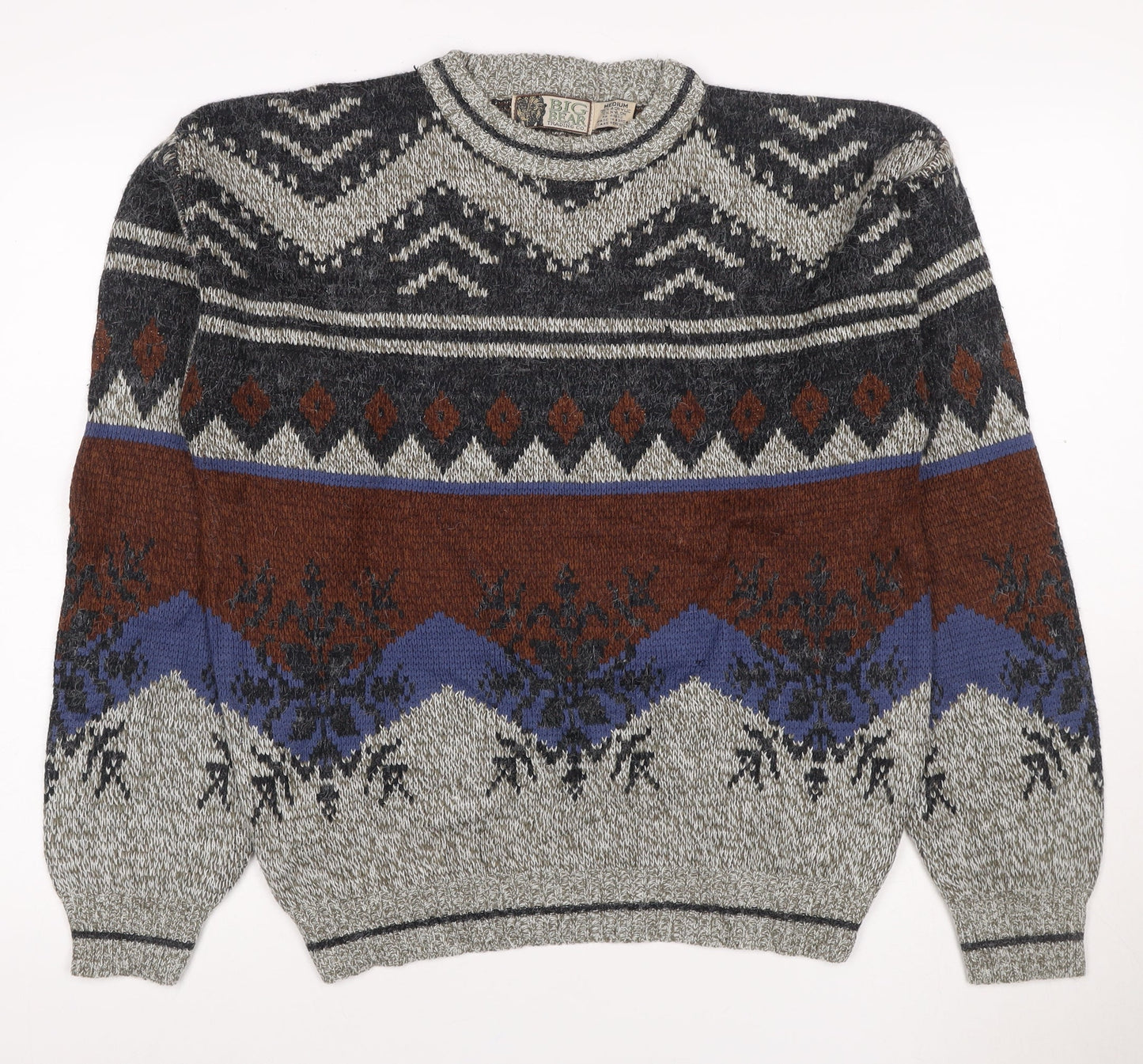 Big Bear Trading Co. Men's Multicoloured M Aztec Fair Isle Knit Jumper
